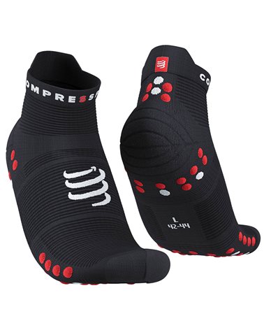 Compressport Pro Racing V4.0 Run Low Cut Compression Socks, Black/Red