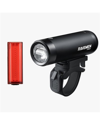 Ravemen Luce LS-10 Anteriore + Posteriore Nero