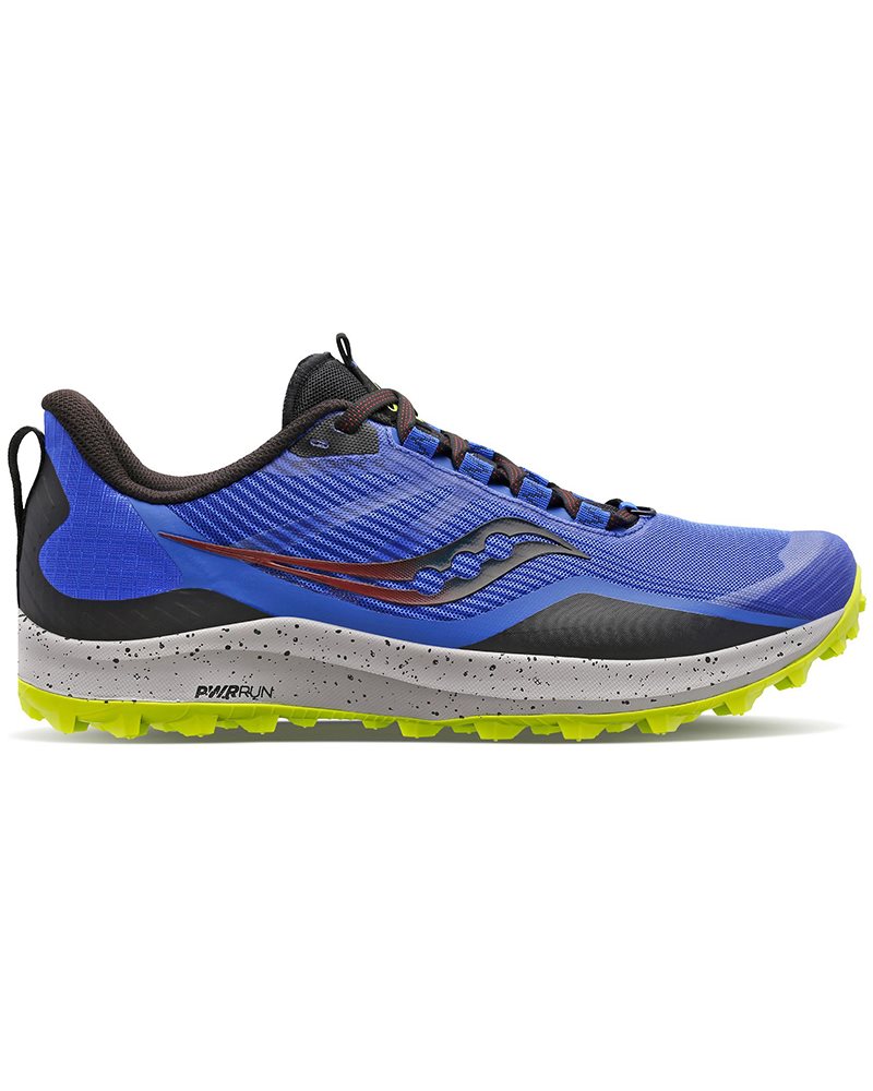 Saucony Peregrine 12 Men's Trail Running Shoes, Blue Raz/Acid