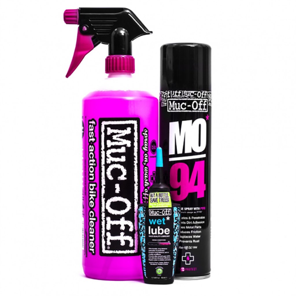 Muc-Off Kit Pulizia, Lubrificazione e Protezione (Wet Lube)