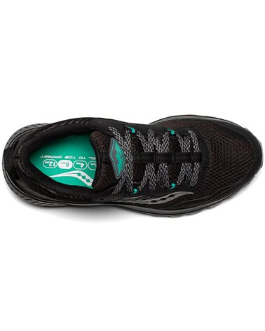 Saucony Excursion TR15 GTX Gore-Tex Women's Trail Running Shoes, Black/Jade