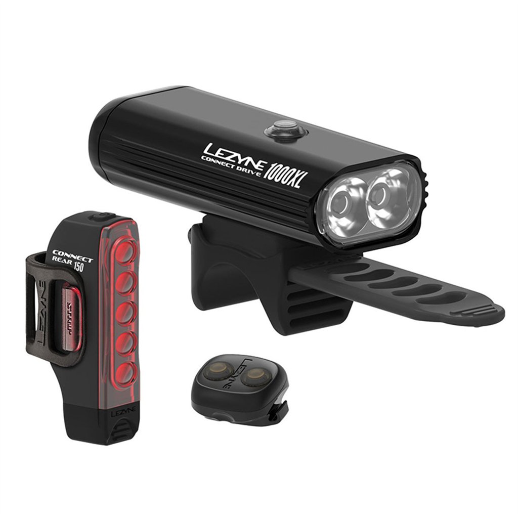 Lezyne Luce Connect Drive 1000 XL/Strip Connect Anteriore + Posteriore Nero