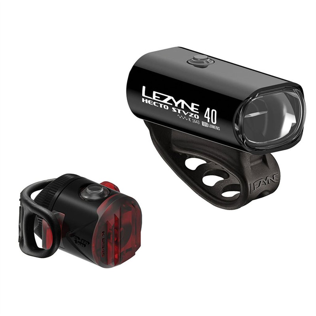 Lezyne Luce Hecto Drive STVZO 40/Femto Anteriore + Posteriore Nero