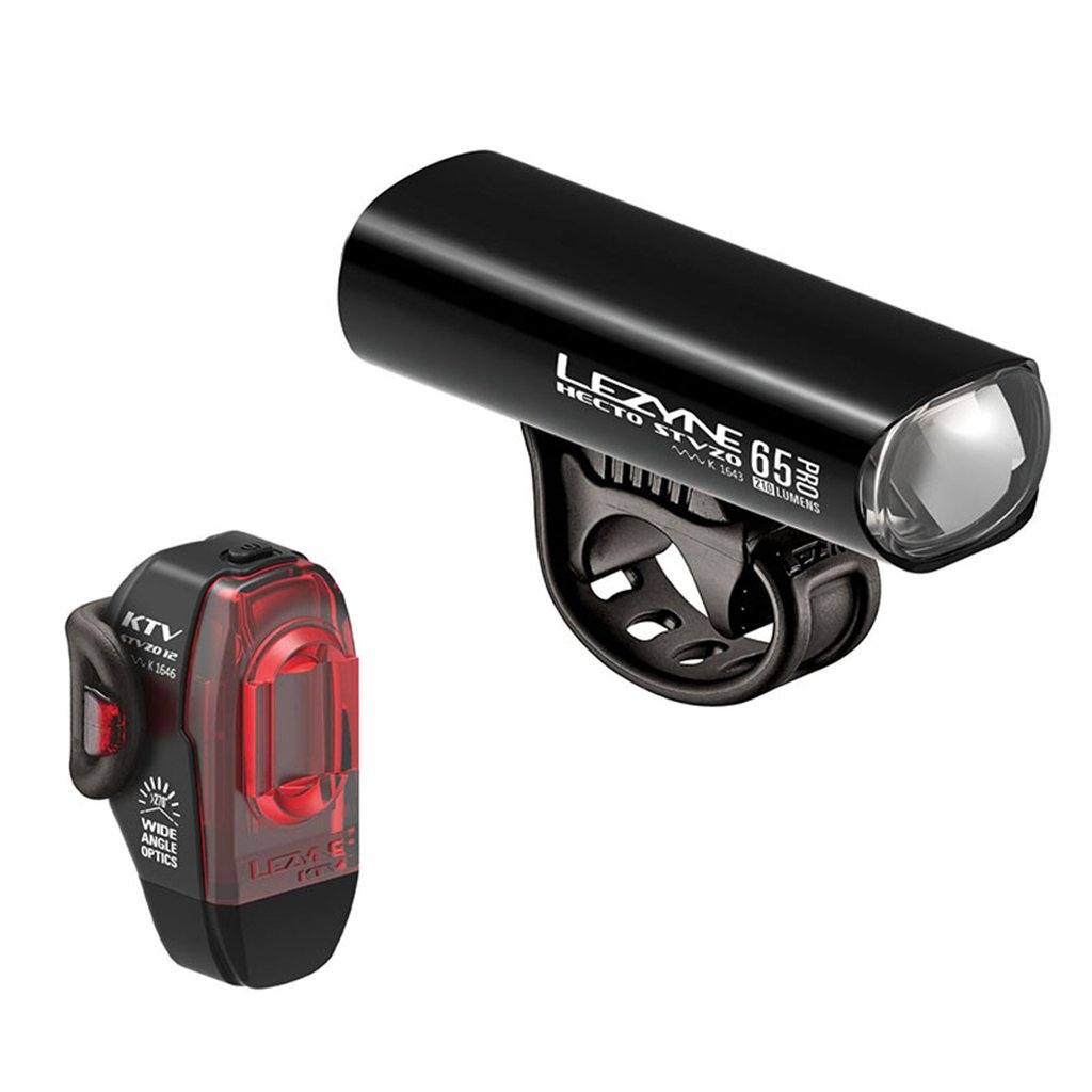 Lezyne Luce Hecto STVZO Pro 65/KTV STVZO Anteriore + Posteriore Nero