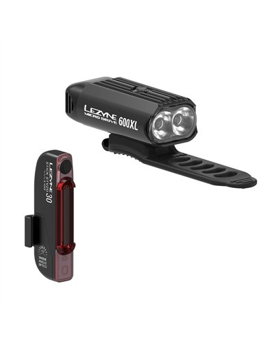 Lezyne Luce Micro Drive 600 XL/Stick Anteriore + Posteriore Nero