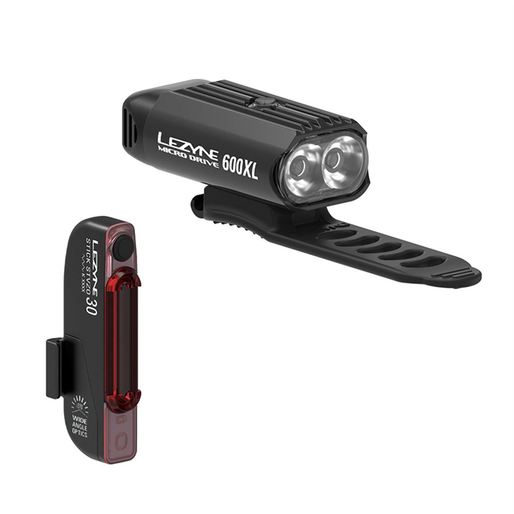 Lezyne Luce Micro Drive 600 XL/Stick Anteriore + Posteriore Nero
