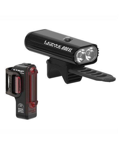 Lezyne Luce Micro Drive Pro 800 XL/Strip Anteriore + Posteriore Nero