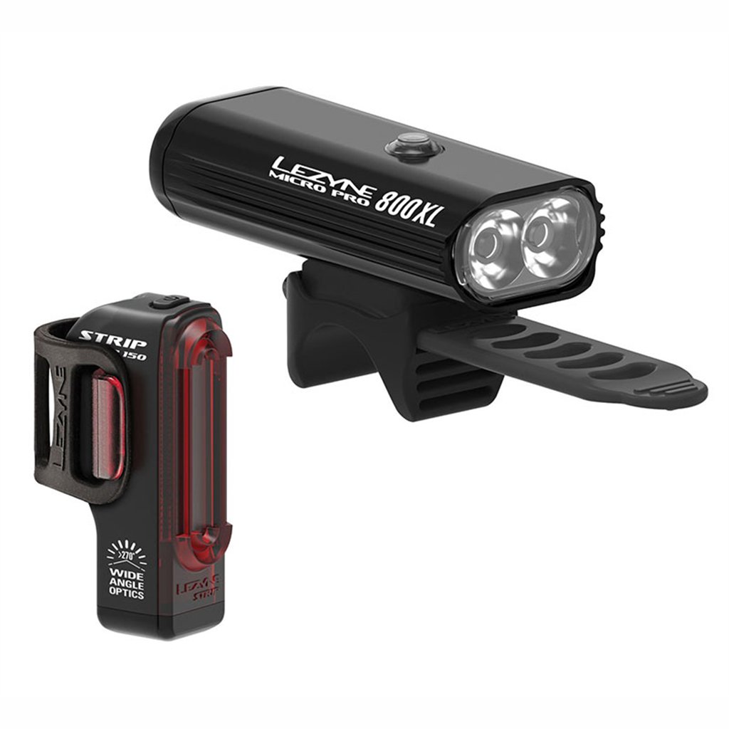 Lezyne Luce Micro Drive Pro 800 XL/Strip Anteriore + Posteriore Nero