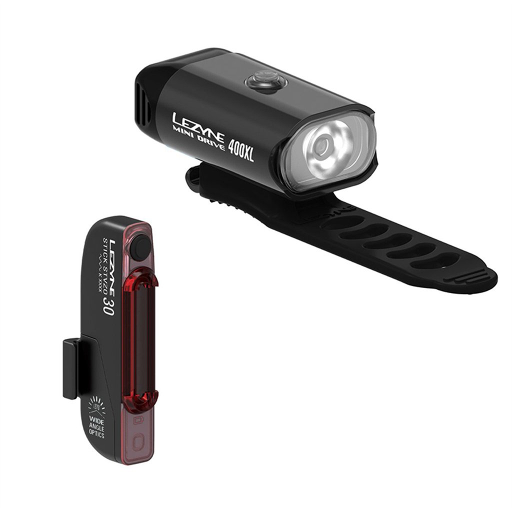 Lezyne Luce Mini Drive 400/Stick Anteriore + Posteriore Nero