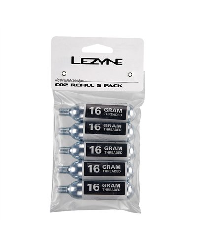 Lezyne Kit Cartuccia CO2 16 gr (Confezione da 5 pz)