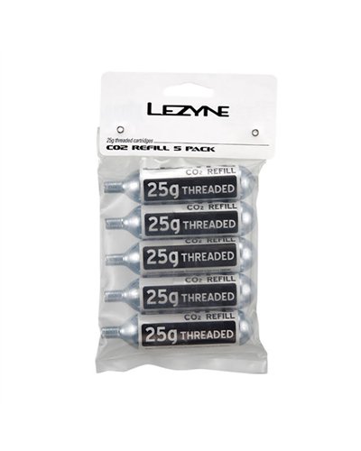 Lezyne Kit Cartuccia CO2 25 gr (Confezione da 5 pz)