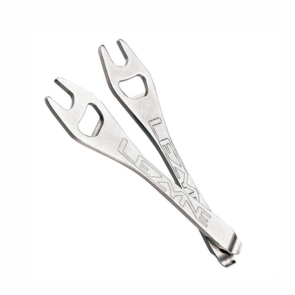 Lezyne Leve Levagomme Acciaio + Chiave Pedali 15mm Silver (Coppia)