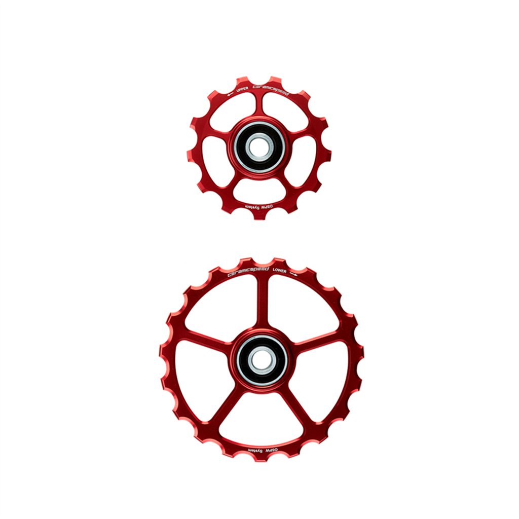 CeramicSpeed Os Pulley Wheels (Spare) Shimano 10 + 11S (Ultegra + Dura Ace) Red 13/19T