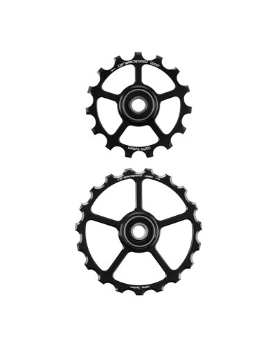 CeramicSpeed Coppia Pulegge OSPW Alluminio 12V Nero Sram AXS Ricambio 15/19 Denti