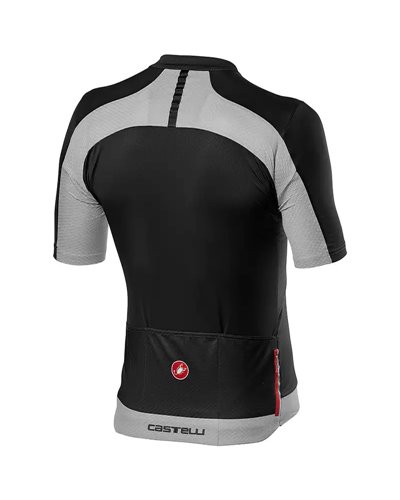 Castelli Vantaggio Maglia Maniche Corte Full Zip Uomo, Light Black/Silver Gray