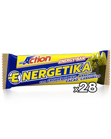 ProAction E-Nergetika Bar Barretta Energetica Gusto Arachidi/Cacao/Caramello, Box 28 pz da 35gr