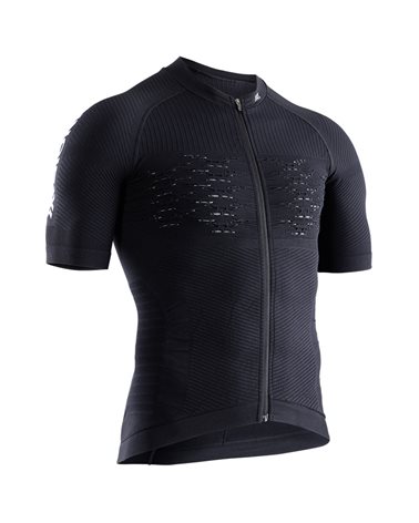 X-Bionic Effektor 4.0 Cycling Zip Shirt Maglia Maniche Corte Uomo Full Zip, Opal Black/Arctic White