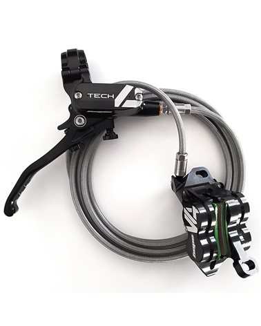 Hope Tech4 V4 Braided Downhill/Freeride 4-pistons Rear Disc Brake Kit, Black
