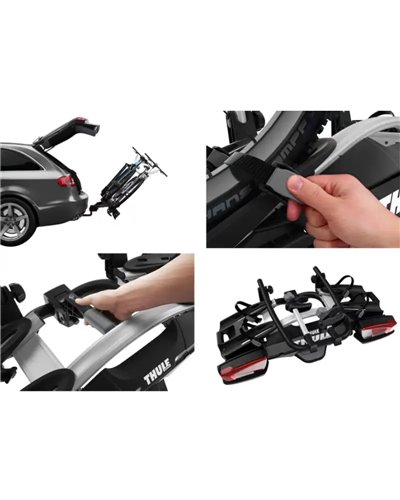 Thule Velocompact 2 924 13-pin Towbar Bike Rack, Black/Aluminium (2 Bikes)