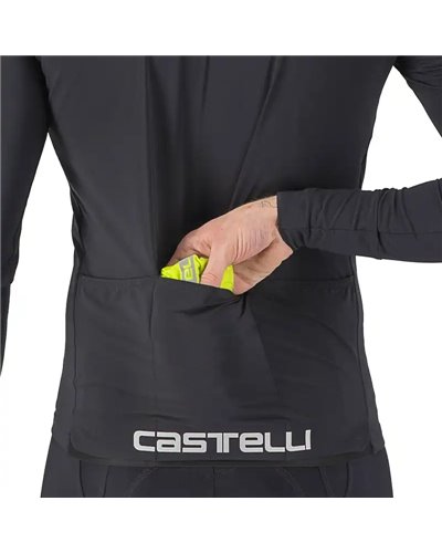 Castelli Squadra Stretch Windproof Men's Packable Cycling Jacket, Electric Lime/Dark Gray
