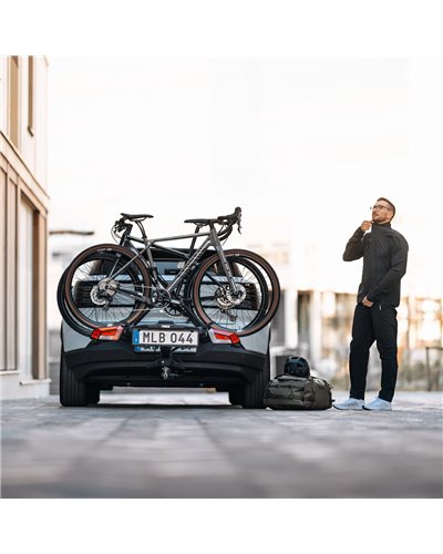 Thule Velocompact 2 924 13 Poli Portabici Posteriore Gancio Traino, Nero/Alluminio (2 Bici)