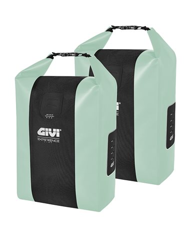 Givi Junter 20+20 Liters Experience Line Waterproof Rear Luggage Carrier Bicycle Bags, Sage Green