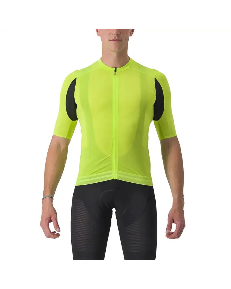 Castelli Superleggera 3 Maglia Maniche Corte Full Zip Uomo, Electric Lime