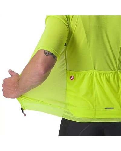 Castelli Superleggera 3 Maglia Maniche Corte Full Zip Uomo, Electric Lime