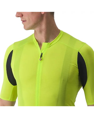 Castelli Superleggera 3 Maglia Maniche Corte Full Zip Uomo, Electric Lime