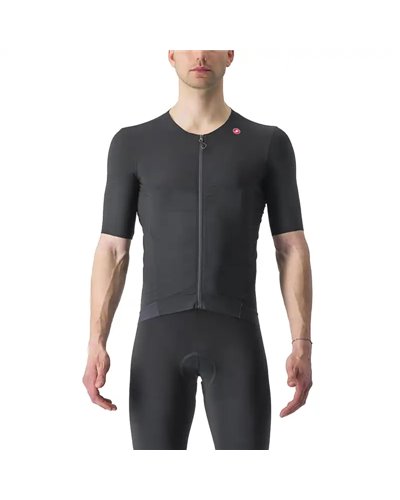 Castelli Premio Men's Short Sleeve Cycling Jersey, Light Black/Black