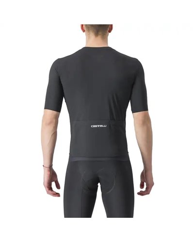 Castelli Premio Maglia Maniche Corte Full Zip Uomo, Light Black/Black