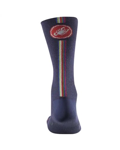 Castelli Racing Stripe 18cm Men's Cycling Socks, Savile Blue