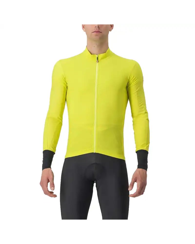 Castelli Flight Air Men's Long Sleeve Cycling Jersey Full Zip, Sulphur
