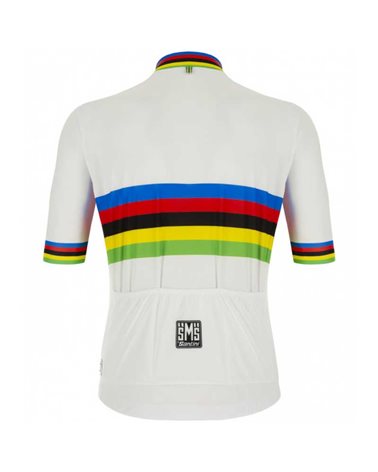 Santini UCI World Champion Eco Men's Short Sleeve Cycling Jersey, White