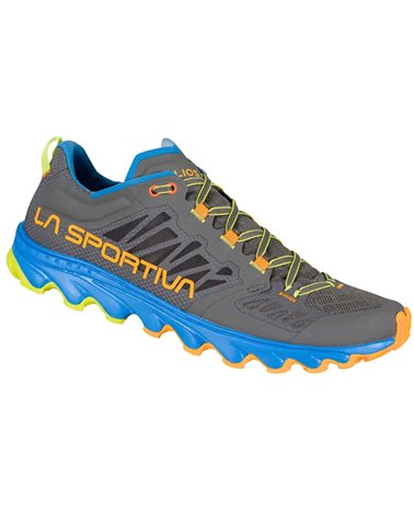 La Sportiva Helios III Men's Trail Running Shoes, Metal/Electric Blue