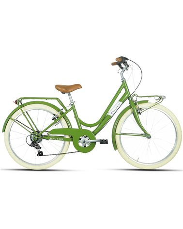 Myland Kid 24.1 Bici Ragazza 24" 6v V-Brake - Acciaio, Verde Smeraldo