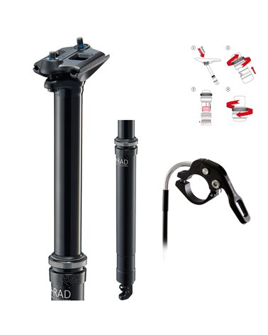 TranzX Dropper Seatpost 30,9X409, Variable Travel 125/95mm, Int. Cable Routing, Black