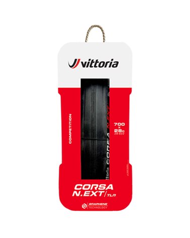 Vittoria Corsa N.EXT 28-622/700x28c 2C G2.0 TLR Tubeless Ready Tyre 100TPI, Full Black
