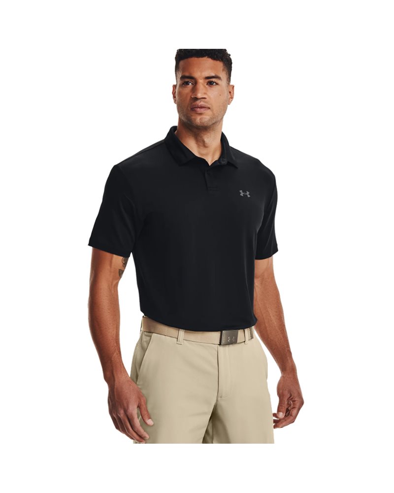 Under Armour Performance 2.0 Men's Short Sleeve Polo Shirt, Black/Pitch Gray