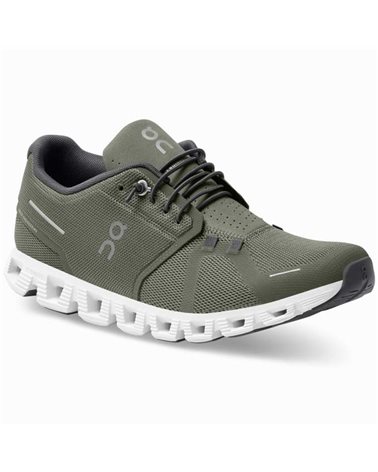 On Cloud 5 Men's Running Shoes, Olive/White