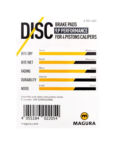 Magura Disc Brake Pads 9.P Performance 4-pistons MT5/MT7 (Pair)