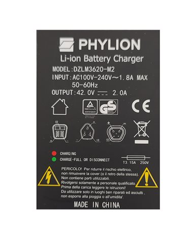 Bianchi Phylion Li-ion Battery Charger DZLM3620-M2 for T-Tronik, Black