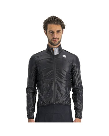 Sportful Hot Pack Easylight Men's Packable Windproof Cycling Jacket, Black