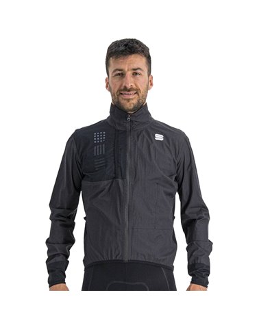 Sportful DR Men's Packable Windproof/Waterproof Cycling Jacket, Black