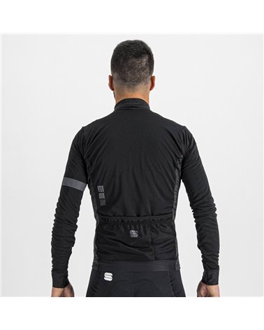 Sportful Supergiara Thermal Men's Long Sleeve Cycling Jersey Full Zip, Black