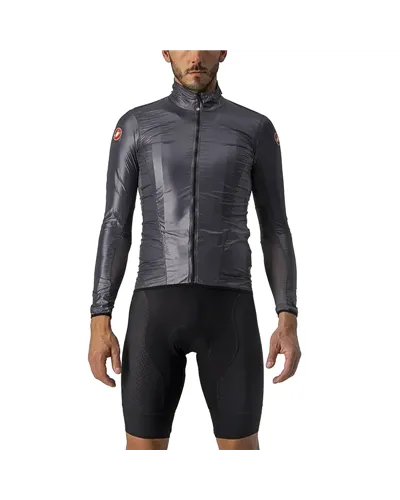 Castelli Aria Shell Windproof Men's Cycling Packable Jacket, Dark Gray