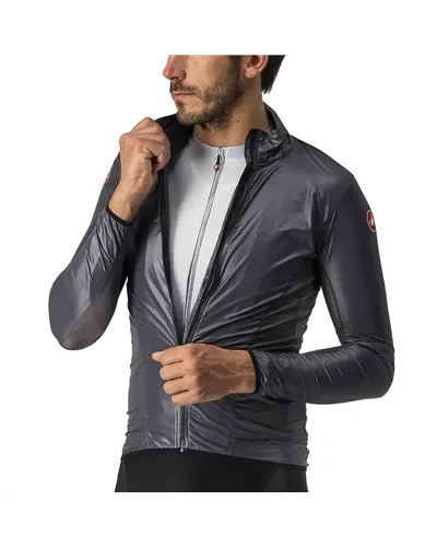 Castelli Aria Shell Windproof Men's Cycling Packable Jacket, Dark Gray