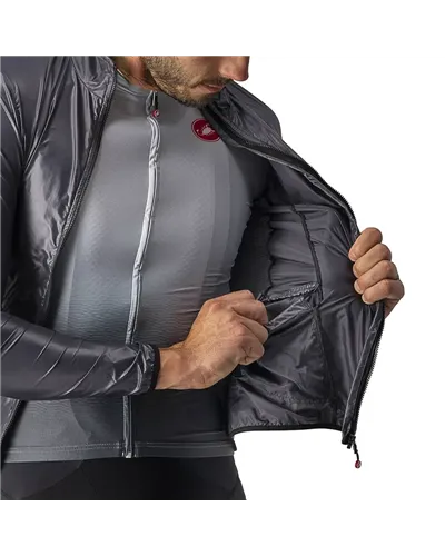 Castelli Aria Shell Windproof Men's Cycling Packable Jacket, Dark Gray
