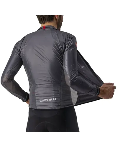 Castelli Aria Shell Windproof Men's Cycling Packable Jacket, Dark Gray