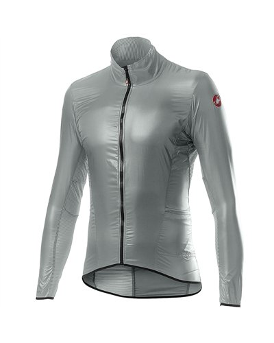 Castelli Aria Shell Windproof Men's Cycling Packable Jacket, Silver Gray